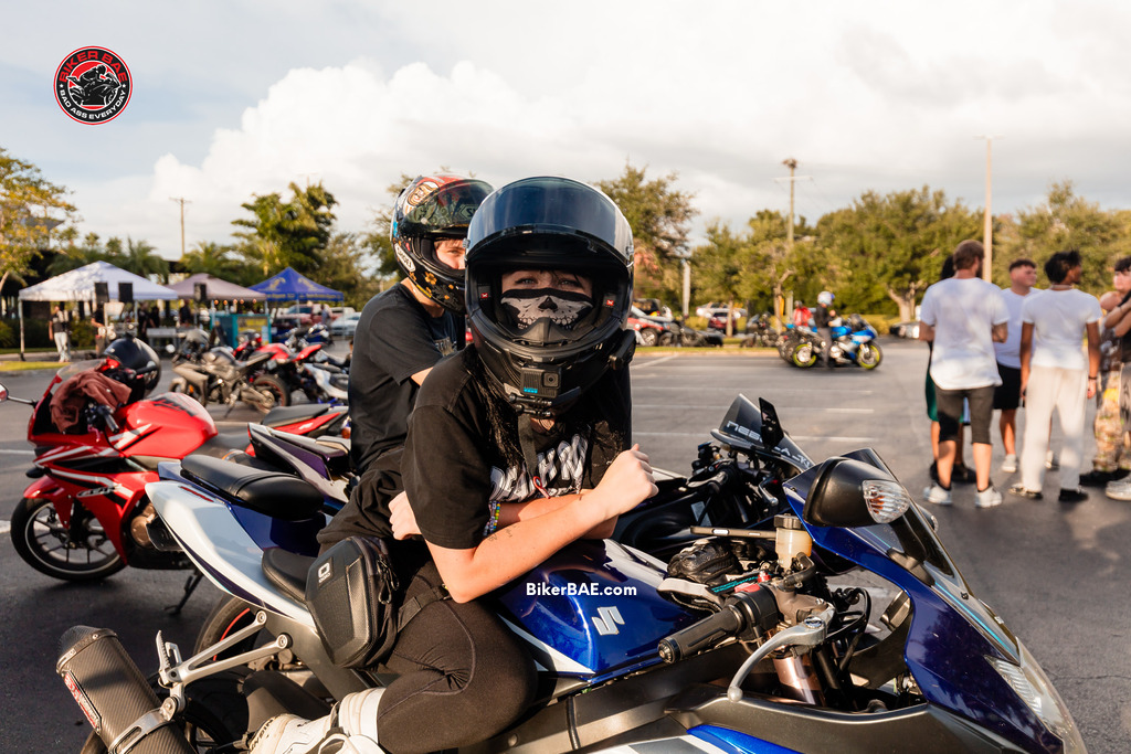 Photo of a biker on a Suzuki