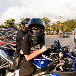 Photo of a biker on a Suzuki