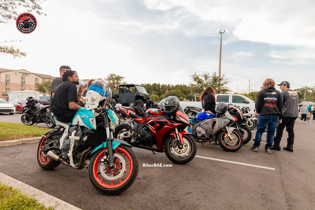 Group of bikers at bike night